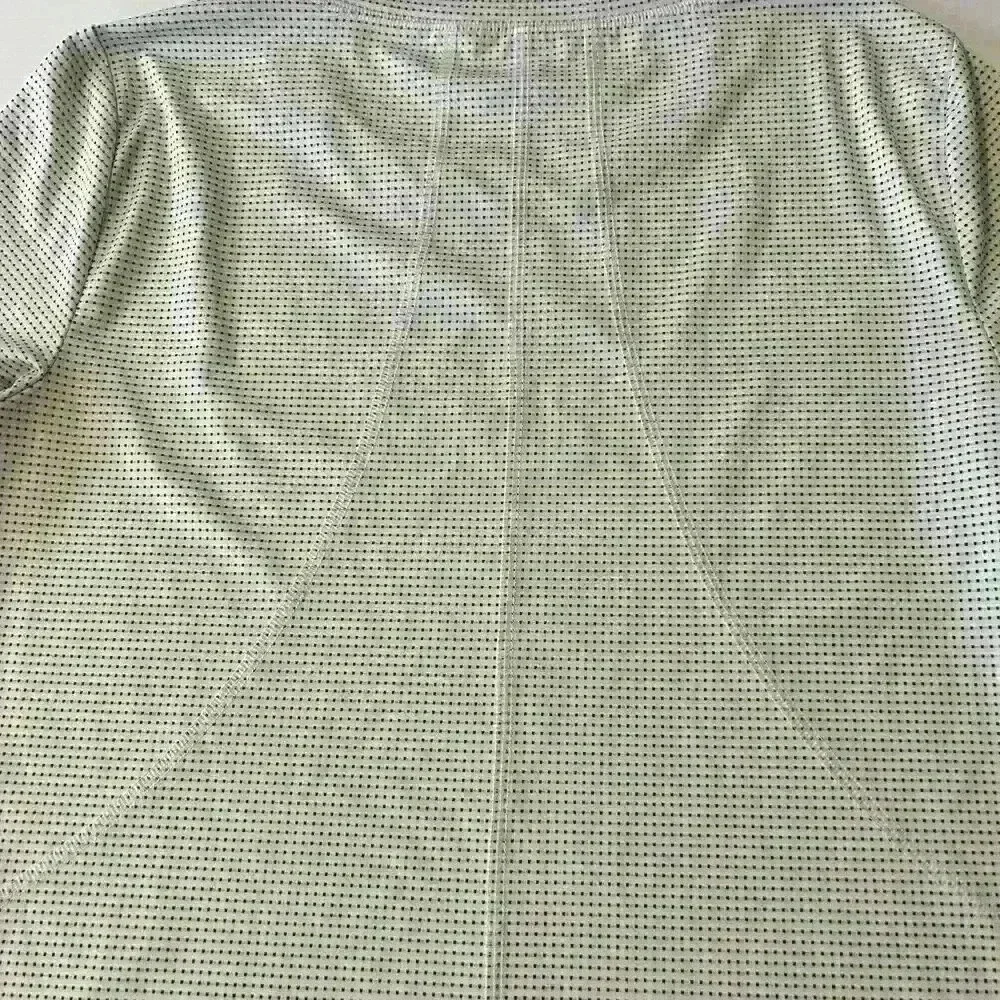 Talbots Womens Activewear Lg White w/Black Polka Squares Short Sleeve T-Shirt - Picture 9 of 13